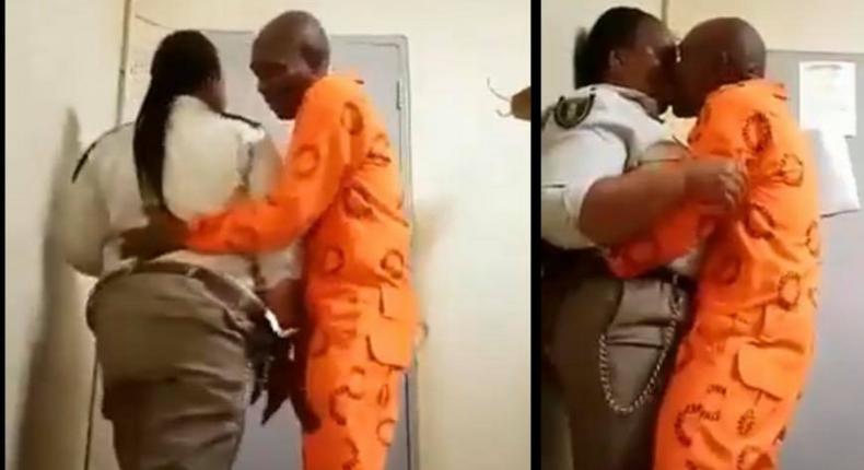 Female prison warder captured on camera having sex with prisoner 