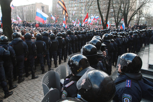 Prorosyjska manifestacja w Doniecku. Fot. EPA/PHOTOMIG/PAP/EPA