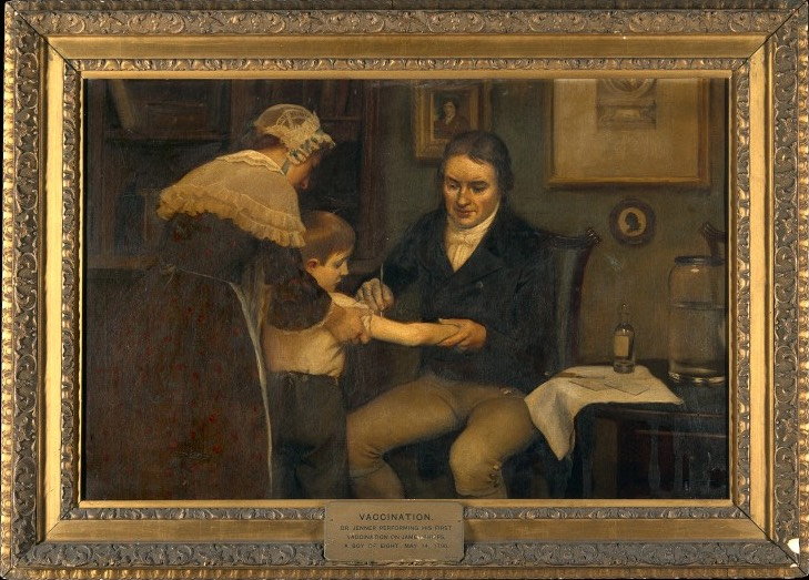 Edward Jenner dokonujący pierwszego szczepienia