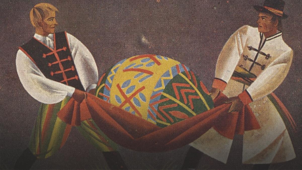 Wielkanocna pocztówka z 1937 r. Autor wzoru: W. Boratyński, Kraków