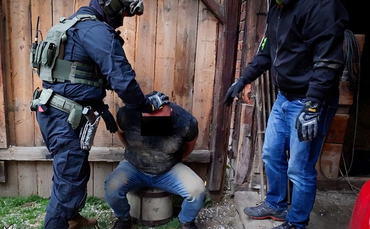 Czeski przestępca w chwili zatrzymania przez polską policję