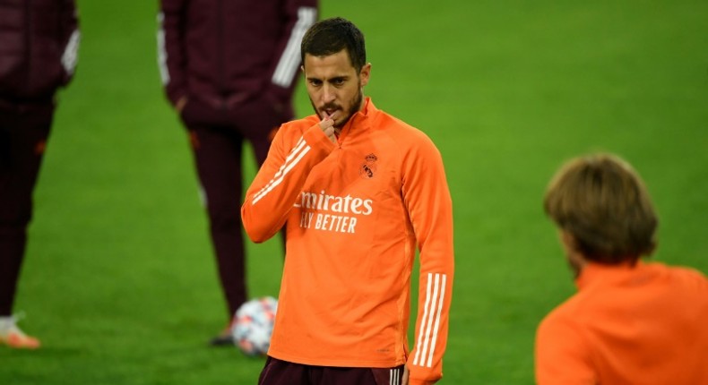 Danger man: Eden Hazard trained with the rest of the Real Madrid squad in Moenchengladbach on Monday