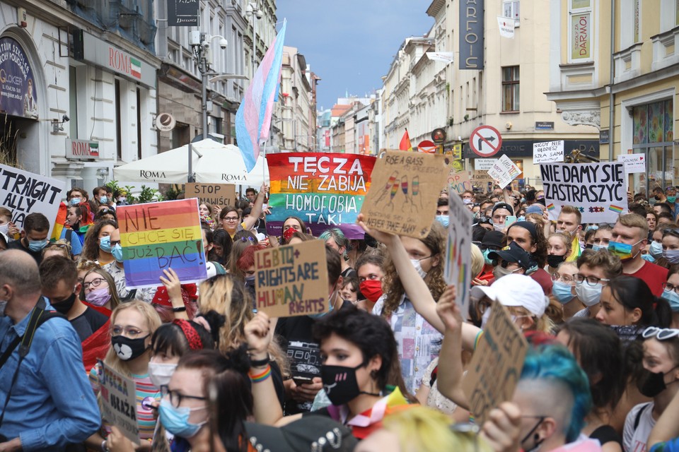 Demonstracja w obronie osób LGBT w Poznaniu