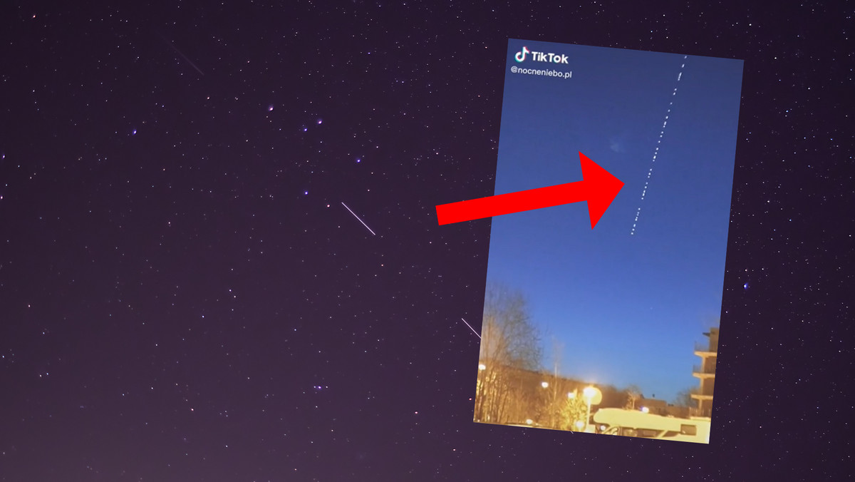 "Kosmiczny pociąg" z satelitami Elona Muska znów rozświetlił polskie niebo