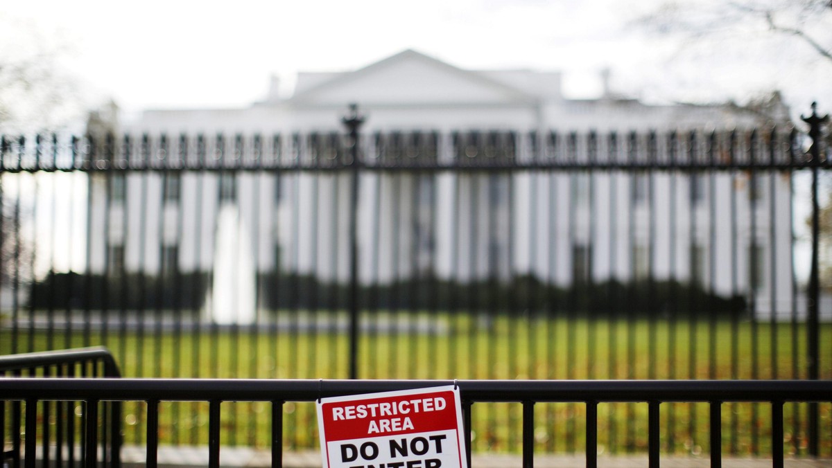 FILE PHOTO: A restricted area sign is seen outside of the White House in Washington