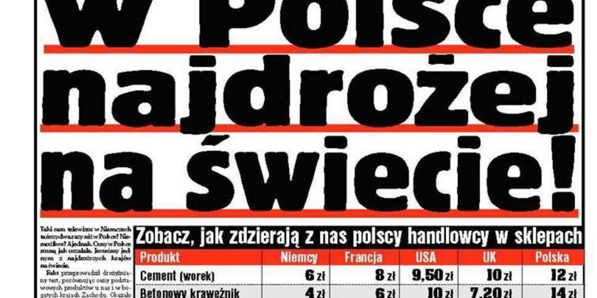 W Polsce najdrożej na świecie