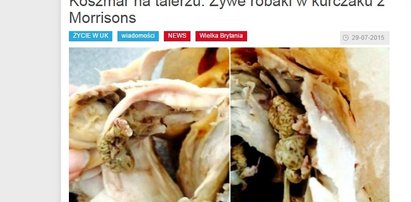 Koszmar na talerzu. Żywe robaki w kurczaku z supermarketu!