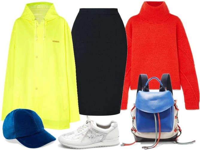 Wiosna w klimacie Mondriana. STYLIZACJE: Spódnica-BlackorWhite/blackorwhite.pl, buty-Caprice/caprice.pl, kurtka, sweter, dodatki-TK Maxx