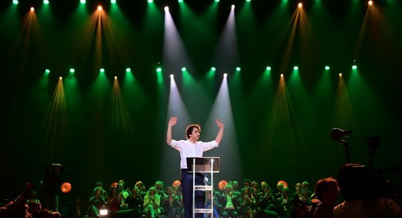 Dutch Green Party (Groen Links) leader Jesse Klaver attends a campaign rally in Amsterdam on March 9, 2017. The Dutch parliamentary elections are set to take place on March 15