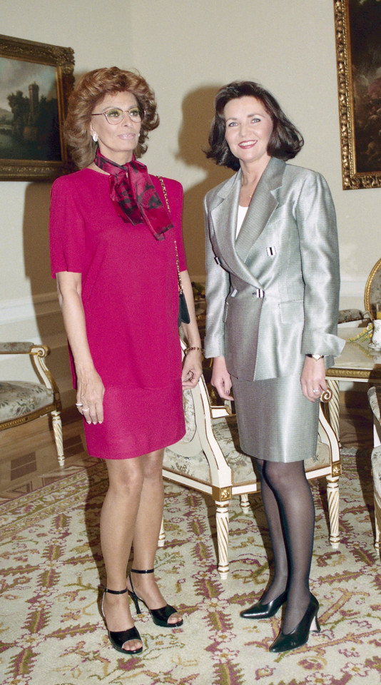 Jolanta Kwaśniewska i Sofia Loren, rok 1989