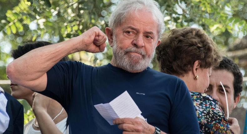 Brazilian ex-president and leftist icon Luiz Inacio Lula da Silva, pictured in 2018, was sentenced to 25 years behind bars in two separate corruption cases