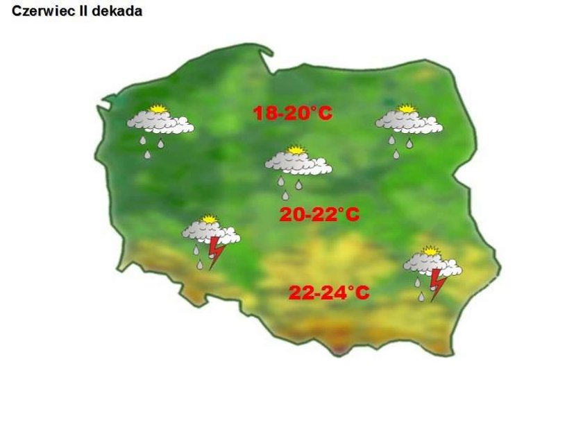 Mapa z prognozą pogody