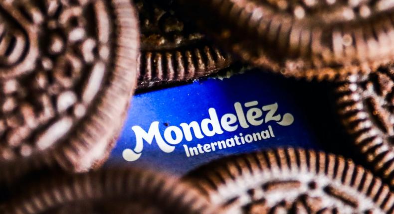 Mondelez International logo and Oreo cookies are seen in this illustration photo taken in Krakow, Poland on September 25, 2021.