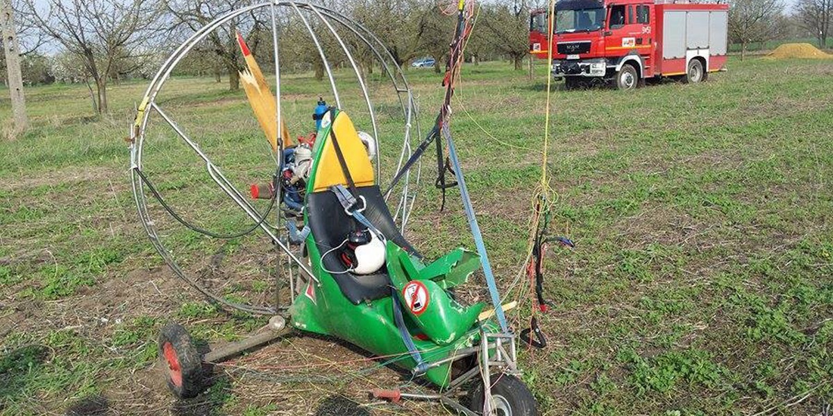 Pijany motolotniarz wleciał w linię wysokiego napięcia