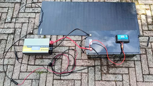 40W 12V Solarpanel Kit Inselanlage Laderegler mit 600W Wechselrichter  Controller
