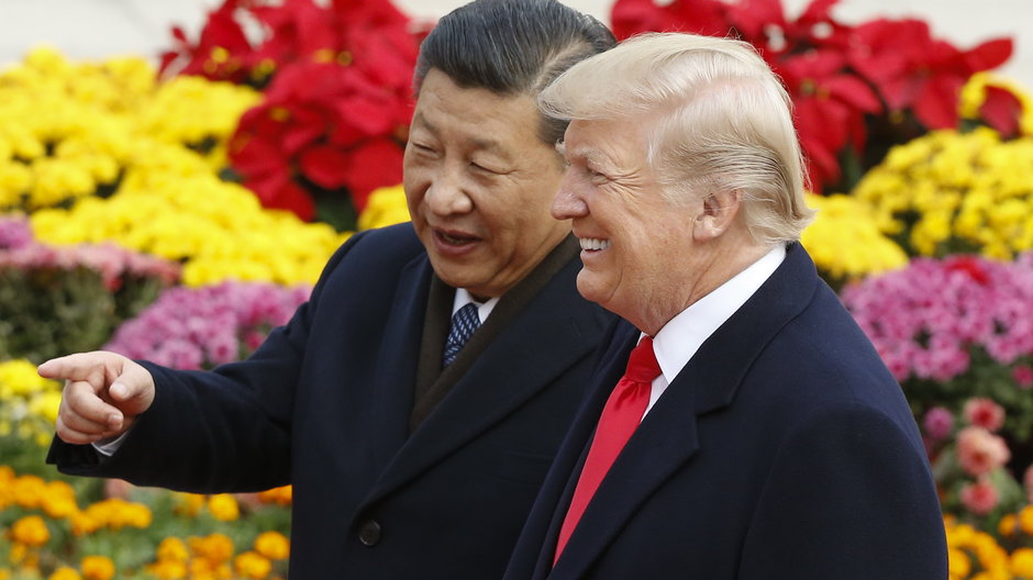 Przewodniczący Chińskiej Republiki Ludowej Xi Jinping i były prezydent USA Donald Trump