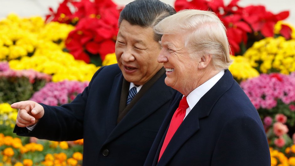 Przewodniczący Chińskiej Republiki Ludowej Xi Jinping i były prezydent USA Donald Trump