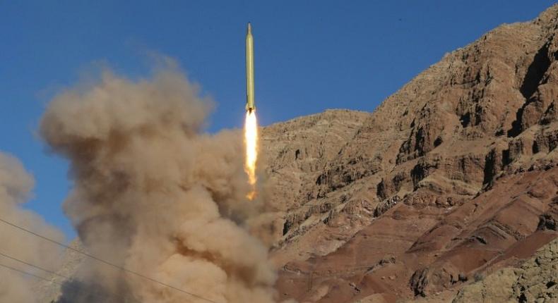 A long-range Qadr ballistic missile is launched in the Alborz mountain range in northern Iran, in March 2016