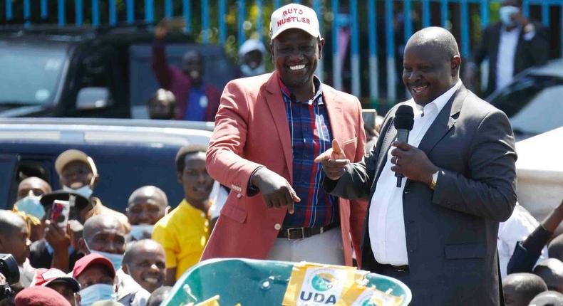 Deputy President William Ruto with former Bomet Governor Isaac Rutto