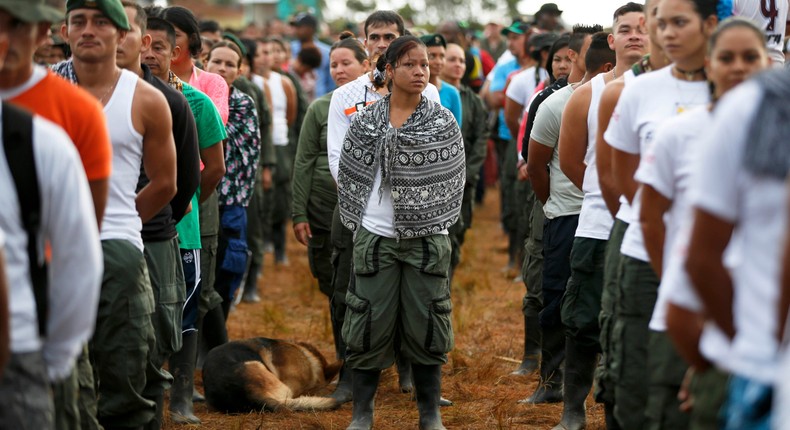 FARC rebels at the inauguration of their 10th conference in Yari Plains, southern Colombia, September 17, 2016.