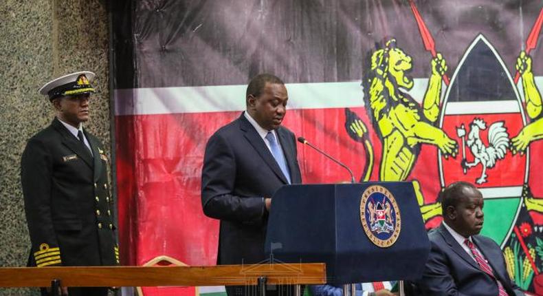 File image of President Uhuru Kenyatta during the launch of the countdown to the 2019 Kenya Population and Housing Census