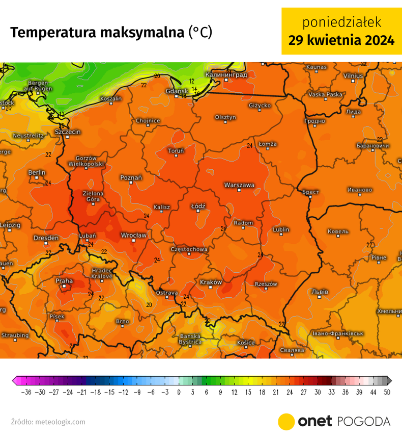 Pod koniec kwietnia lokalnie nie wykluczamy ponad 25 st. C