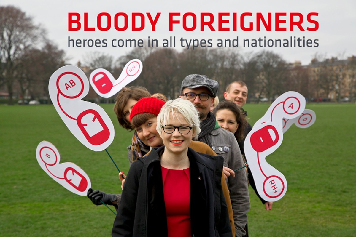 Plakat akcji "Bloody foreginers", fot. Tomasz Duda @freshmintstudio.com