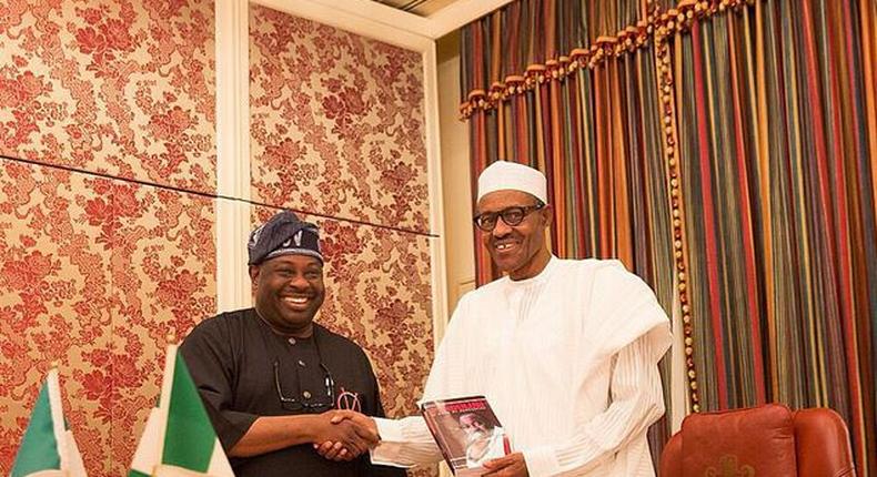 Ovation Magazine Publisher, Dele Momodu visits President Muhammadu Buhari on July 15, 2015.