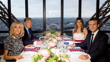 Państwo Macron i Trump zjedli razem kolację w restauracji na wieży Eiffla