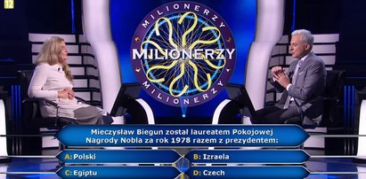 "Milionerzy". Uczestniczka zapomniała o ostatnim kole ratunkowym! Odpadła na pytaniu o Nobla dla Mieczysława Bieguna