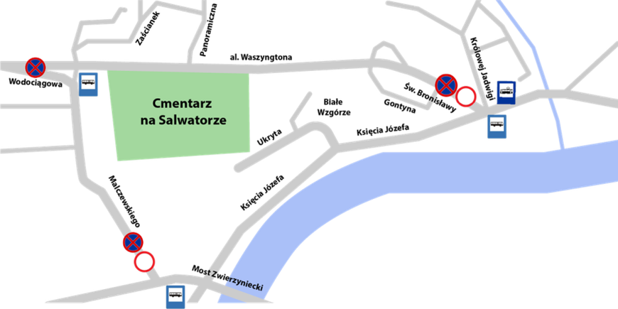 Wszystkich Świętych 2022. Zmiany organizacji ruchu w Krakowie
