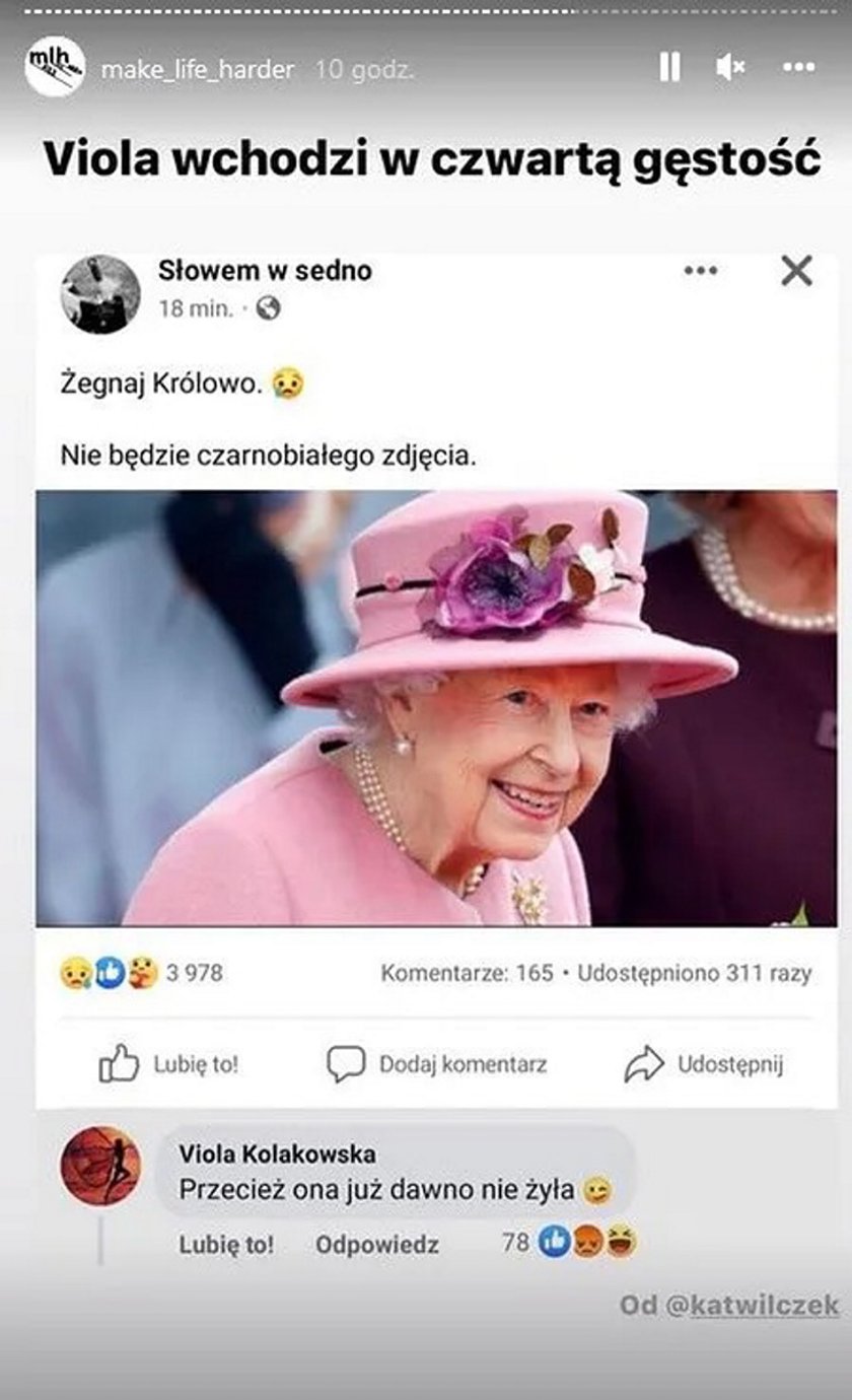 Viola Kołakowska snuje teorie spiskowe na temat śmierci Elżbiety II.