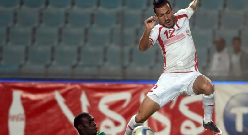 Mauritania (in green) playing Tunisia. They are on the verge of a first appearance at the Africa Cup of Nations