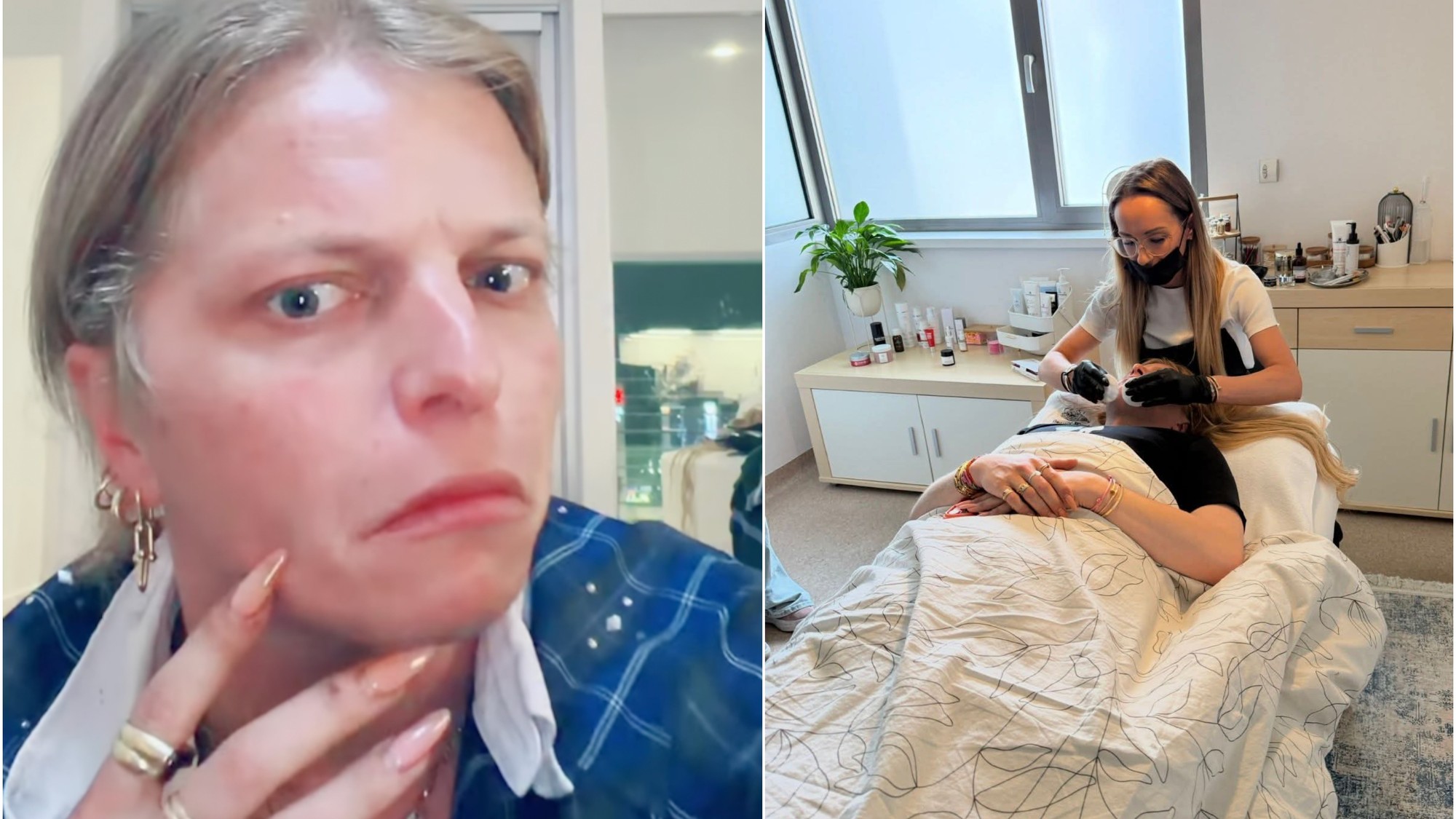 Gwen McMullen na skrášľujúcej procedúre v salóne Pe&Pe Beauty House. 