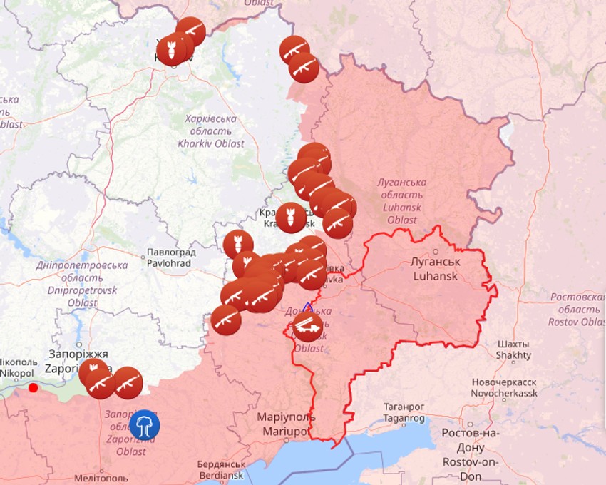 Sukobi u Donbasu na mapi