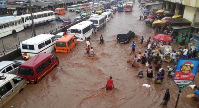 A flood area in Ghana