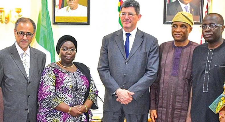 L-R: Rachid Benmessaoud, Country Director, World Bank, Nigeria; Dr. (Mrs) Idiat Oluranti Adebule, Lagos State Deputy Governor; Mr. Joaquim Levy, Managing Director/Chief Financial Officer, World Bank Group; Mr Tunji Bello, the Secretary to the Lagos State Government.