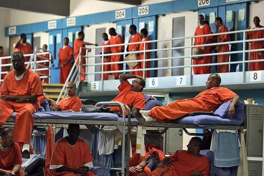 Prisoners in a US jail