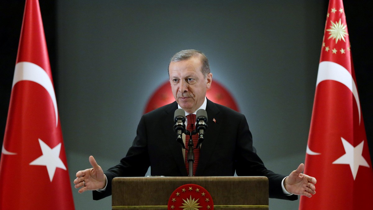 Turkish President Erdogan makes a speech during an iftar event in Ankara,