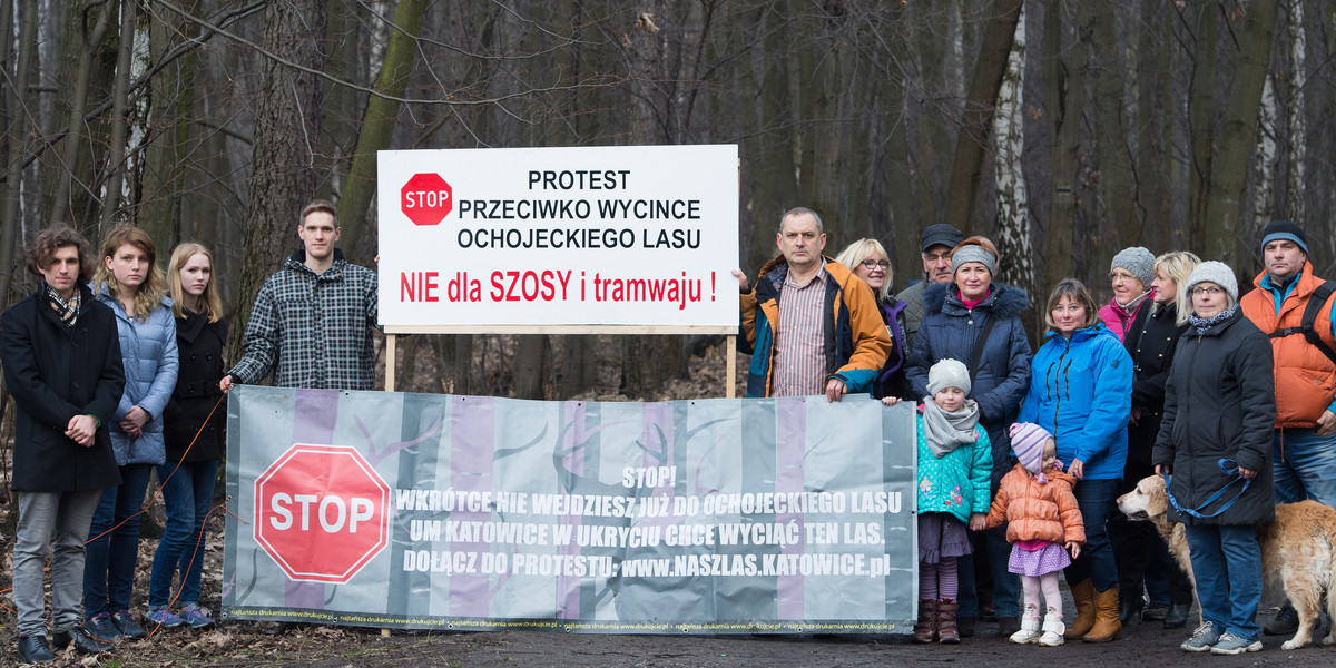 Protest w Katowicach. Zostawcie rezerwat w spokoju!