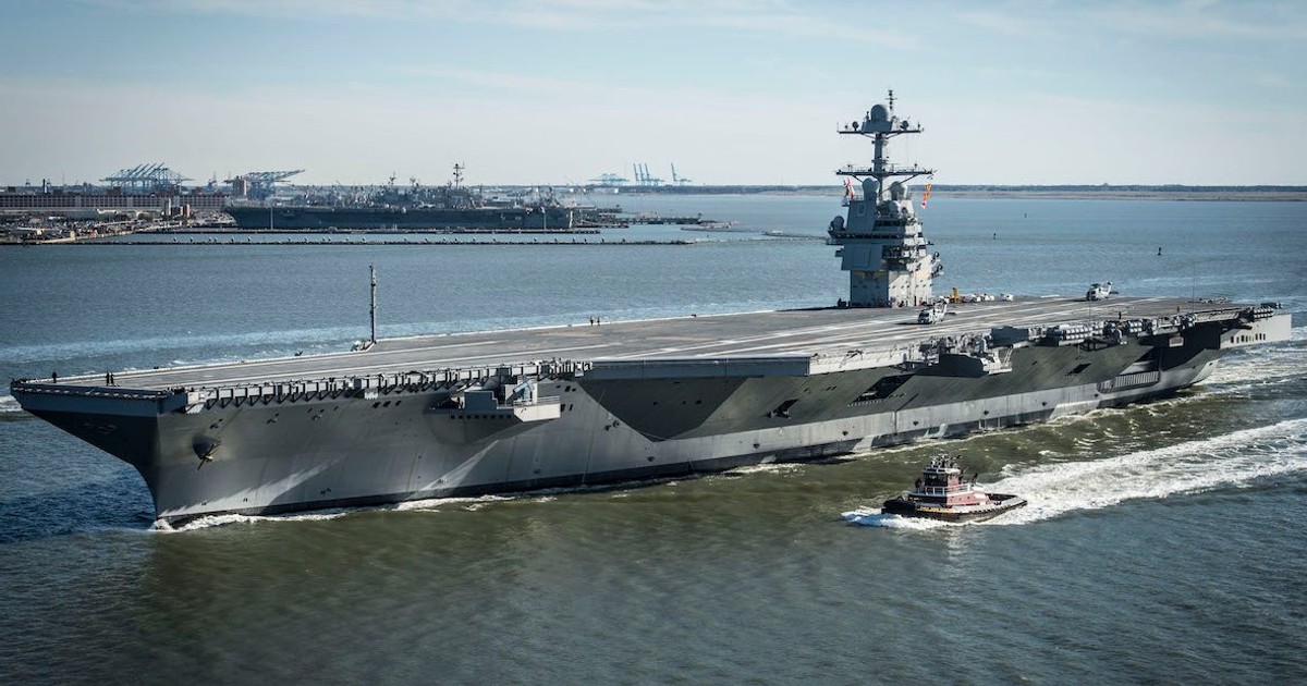 Trump said the US Navy's new aircraft carrier is the world's 'largest