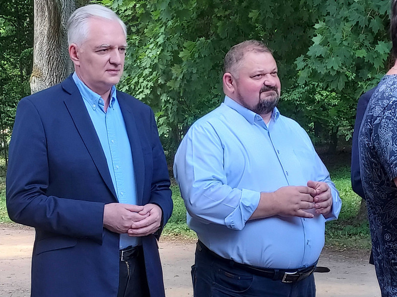 Jarosław Gowin i Stanisław Derehajło. Białowieża, 1 lipca 2022