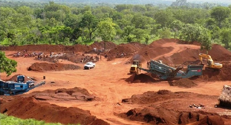 A bauxite concession at Nyinahin in Ghana