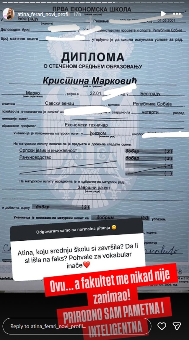 Atina Ferari (Foto: Instagram)