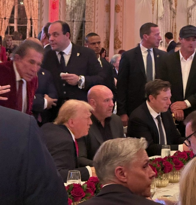 Donald Tramp, Dejna Vajt i Ilon Mask na Floroidi, dok su se čekali rezultati izbora 