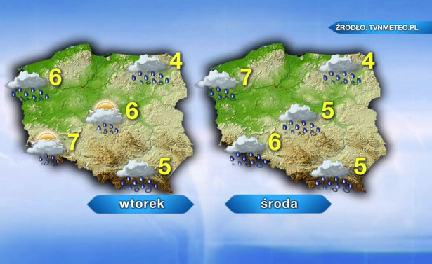 Poniedziałek mokry i mglisty. W Wigilię deszcz pokropi w całym kraju