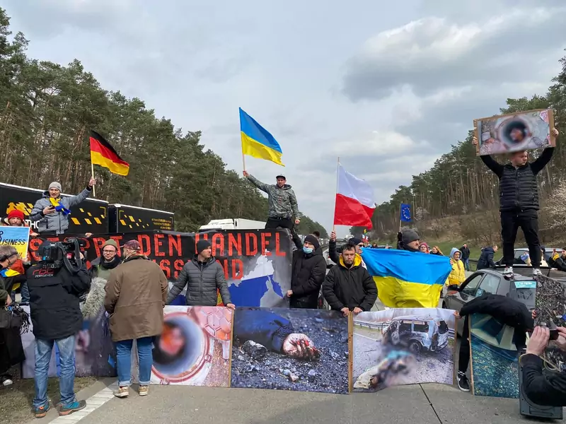 Blokada granicy polsko-niemieckiej. Aktywiści domagają się zaprzestania handlu z Rosją