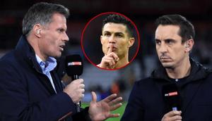Jamie Carragher and Gary Neville exchange words over Ronaldo's transfer request