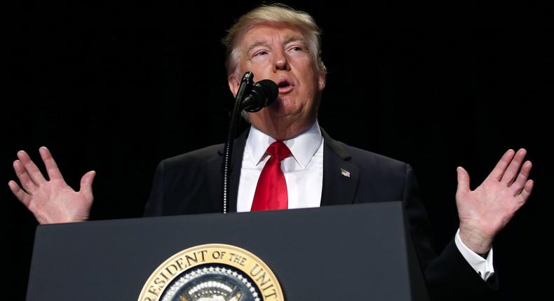 President Donald Trump delivers remarks at the National Prayer Breakfast in Washington, U.S., February 2, 2017.