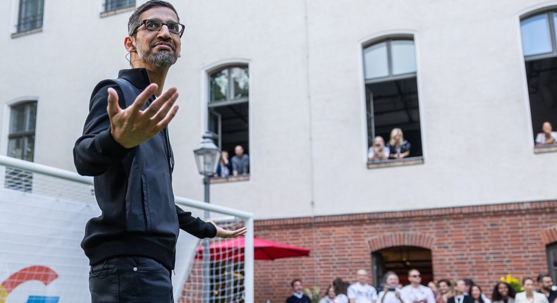 Alphabet CEO Sundar Pichai on a visit to Google's Berlin office.Boris Streubel/Getty Images